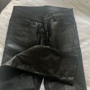 Prada Leather front jeans.